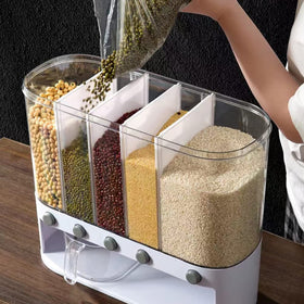 Xilei dry food dispenser uses first-in-first-out pour for freshness.