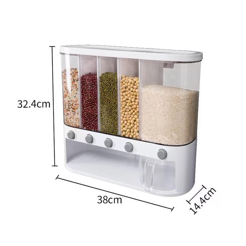 Xilei dry food dispenser top storage saves space.