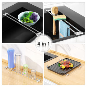 XILIMEN extendable dish rack reaches 13 to 22 inches.