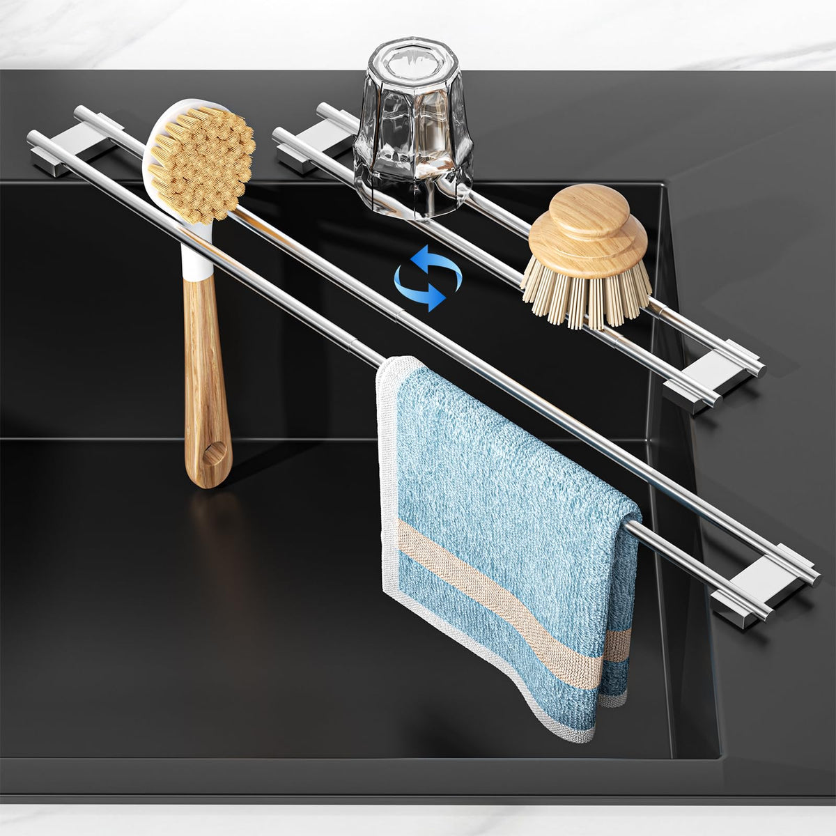 XILIMEN versatile storage holds sponges, brushes, and towels.