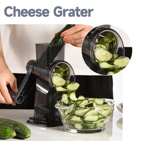 Xilrvna rotary cheese grater clean under running water with no heat dishwasher.