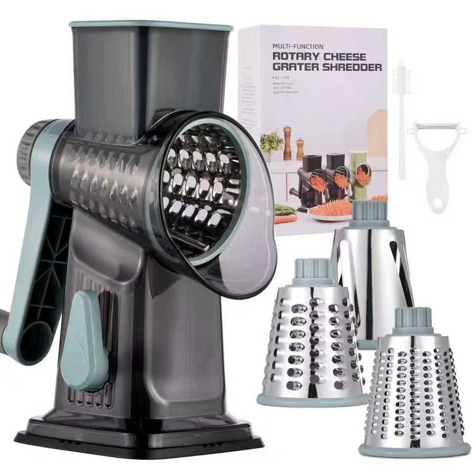 Xilrvna rotary cheese grater front view showing sturdy construction for everyday use
