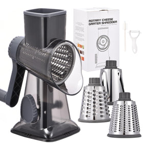 Xilrvna rotary cheese grater with handle for durable, effortless shredding.