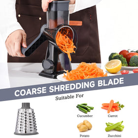 Xilrvna 3-blade system for slicing, shredding, and grinding versatility.