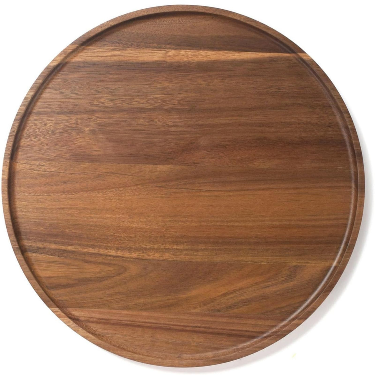 XIMISISE round wood tray with acacia grain, ideal for serving and organizing.