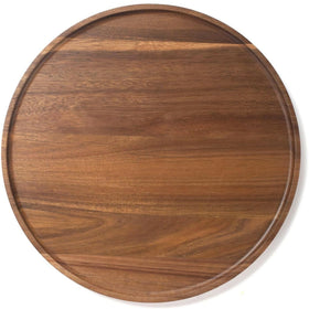 XIMISISE round wood tray with acacia grain, ideal for serving and organizing.
