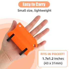 Ximoon compact design orange sharpener fits in tool pouch.