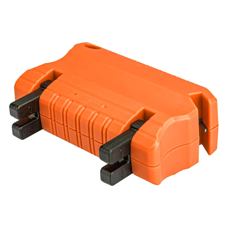 Ximoon reel mower blade sharpener kit orange in action for cleaner cuts.