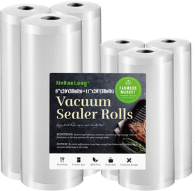 XinBaoLong vacuum sealer bags 11x20 with three rolls for long term storage.
