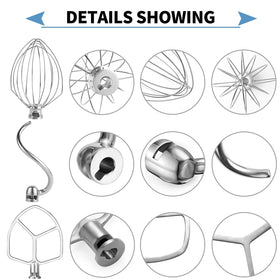 Xinboogq 6-wire whisk aerates batters for light, fluffy textures.
