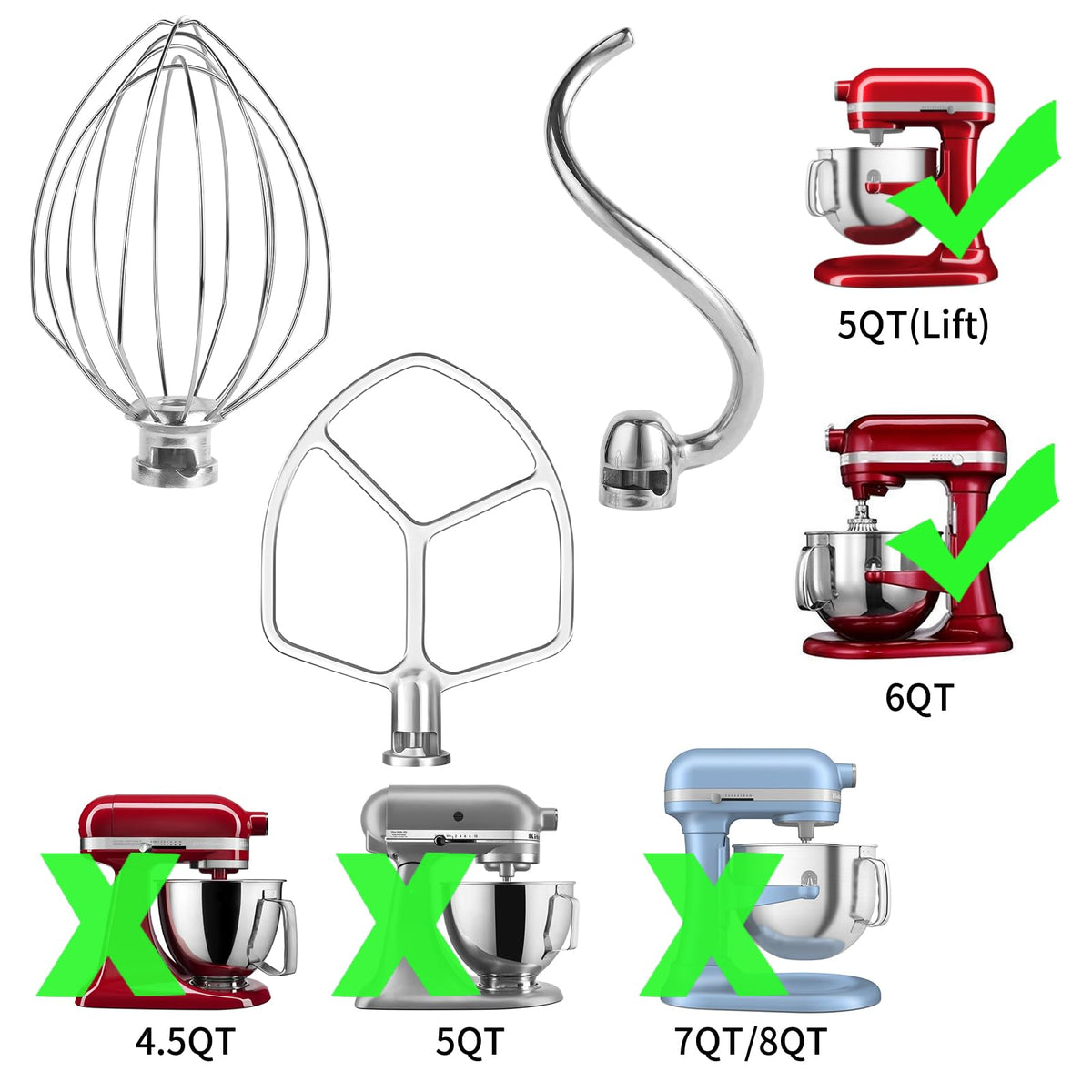 Xinboogq compatibility with KitchenAid series expands mixer versatility.
