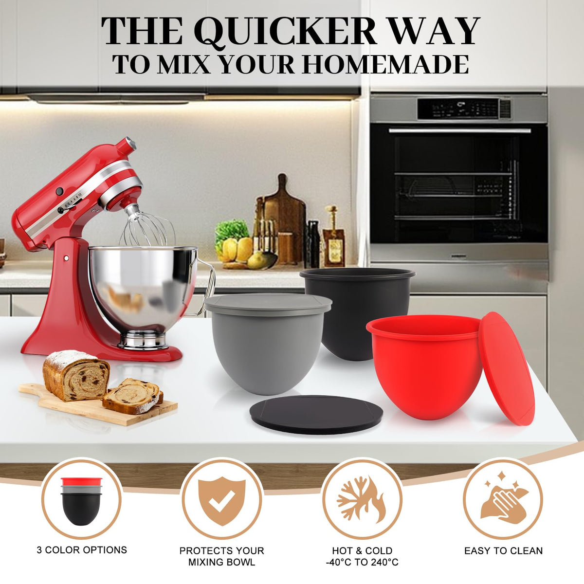 Xinboogq 5qt bowls are dishwasher and microwave safe for easy cleanup