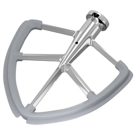 XINCAN flex edge beater in stainless steel with silicone edges for thorough mixing.