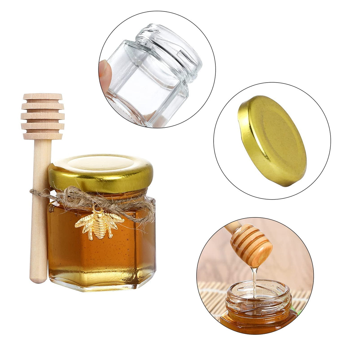 XING-RUYIANG gold lid with bee pendant adds chic charm