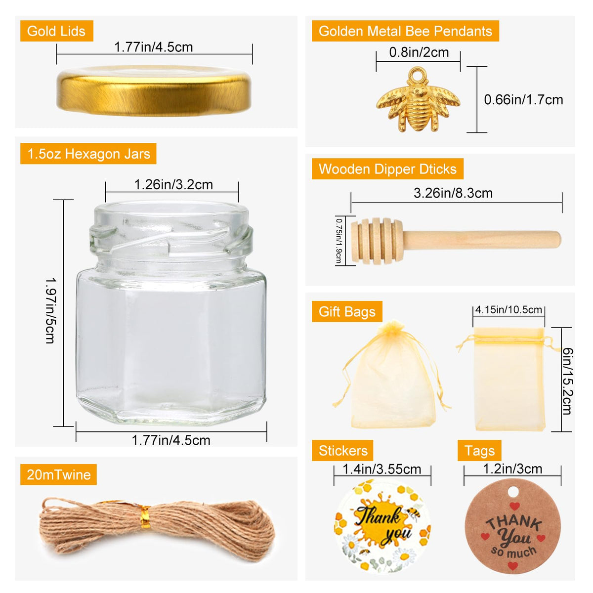 XING-RUIYANG honey jar with golden lid adds a polished seal