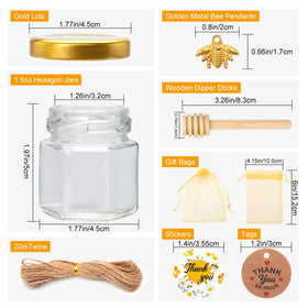 XING-RUIYANG honey jar with golden lid adds a polished seal