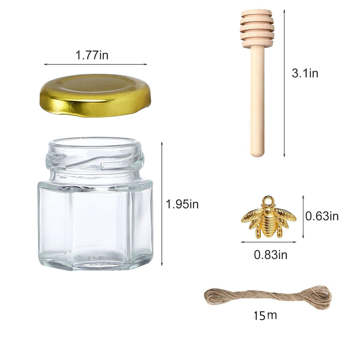 XING-RUYIANG wood dipper for honey jar, easy serving