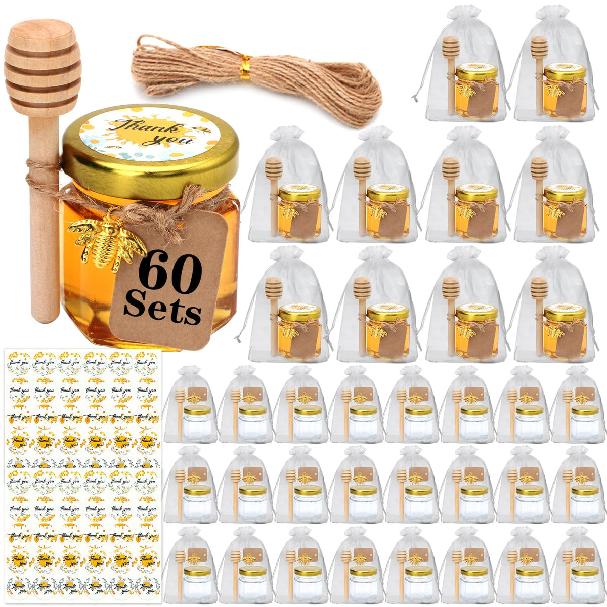XING-RUIYANG mini honey jars with hexagonal design for neat, portioned storage.