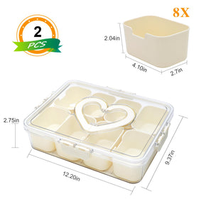 Xing-Ruiyang snack box 8 compartments keeps fruits and nuts neatly separated.