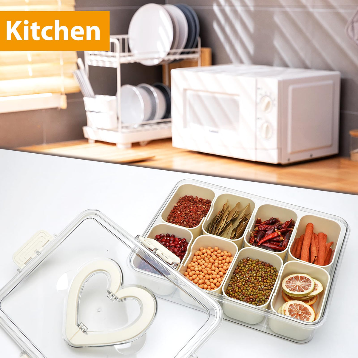 Xing-Ruiyang 8-compartment tray with removable sections for cleaning.