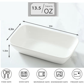 XINLTC ceramic baking dish front view showing compact rectangular shape for singles.