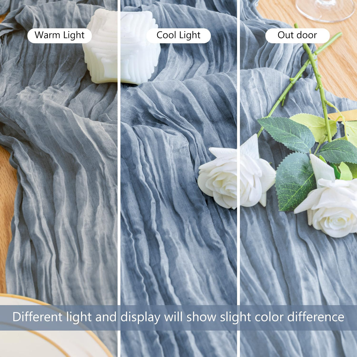 Bridal shower decor using Xiomot table runner for soft ambiance