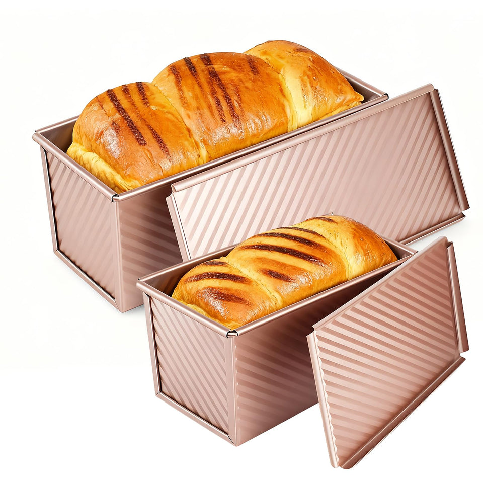 XIRUOXINKEMAO Pullman loaf pan 2.2 lb top view highlights clean release potential