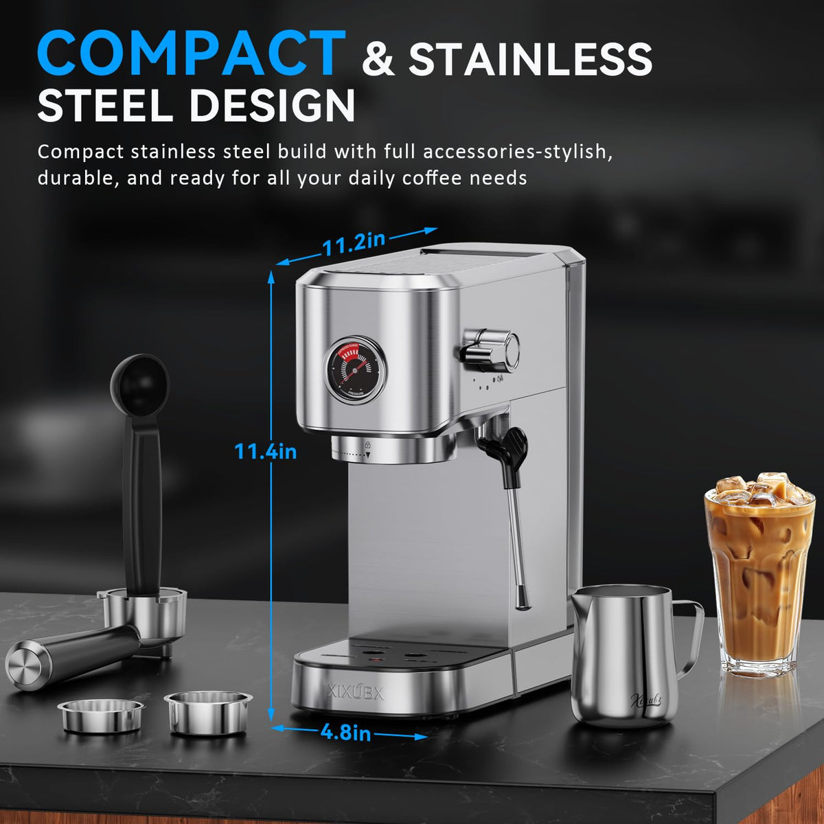 XIXUBX 42oz water tank removable for easy refills.