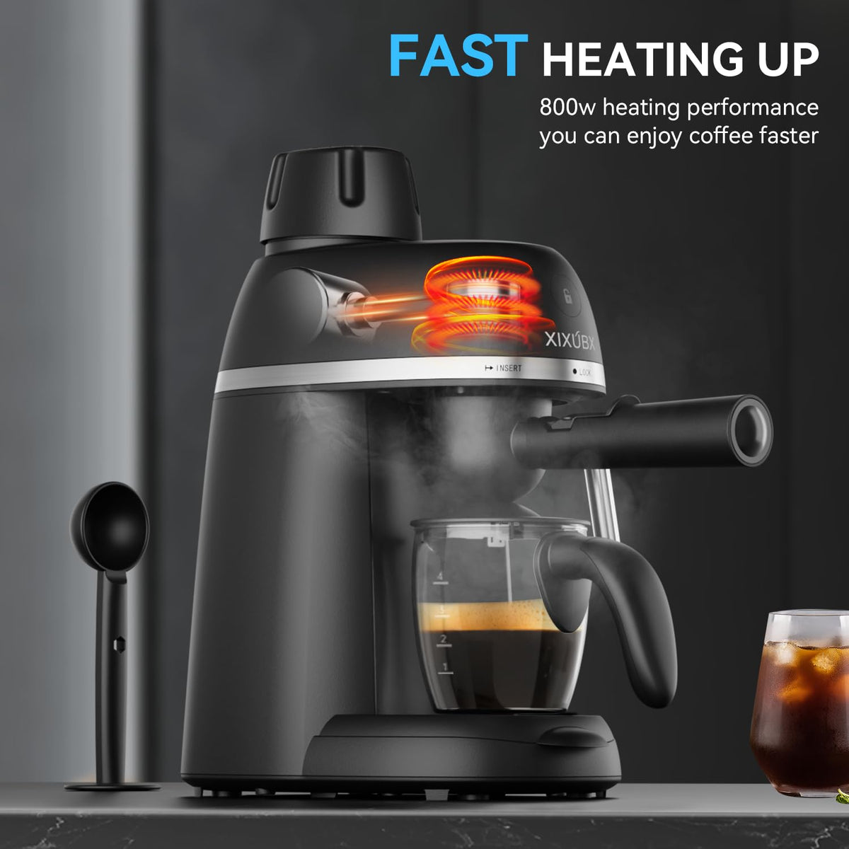 XIXUBX coffee machine one-touch operation enables quick, easy brewing