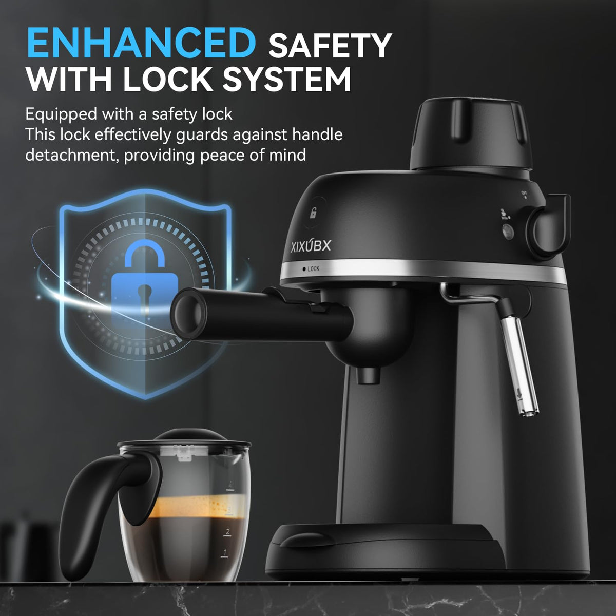 XIXUBX steam wand safety features support safe frothing