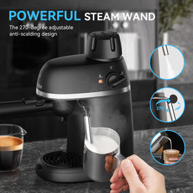 XIXUBX coffee machine adjustable steam wand creates silky froth