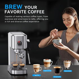 XIXUBX daily-use coffee maker ready for single or double shots.