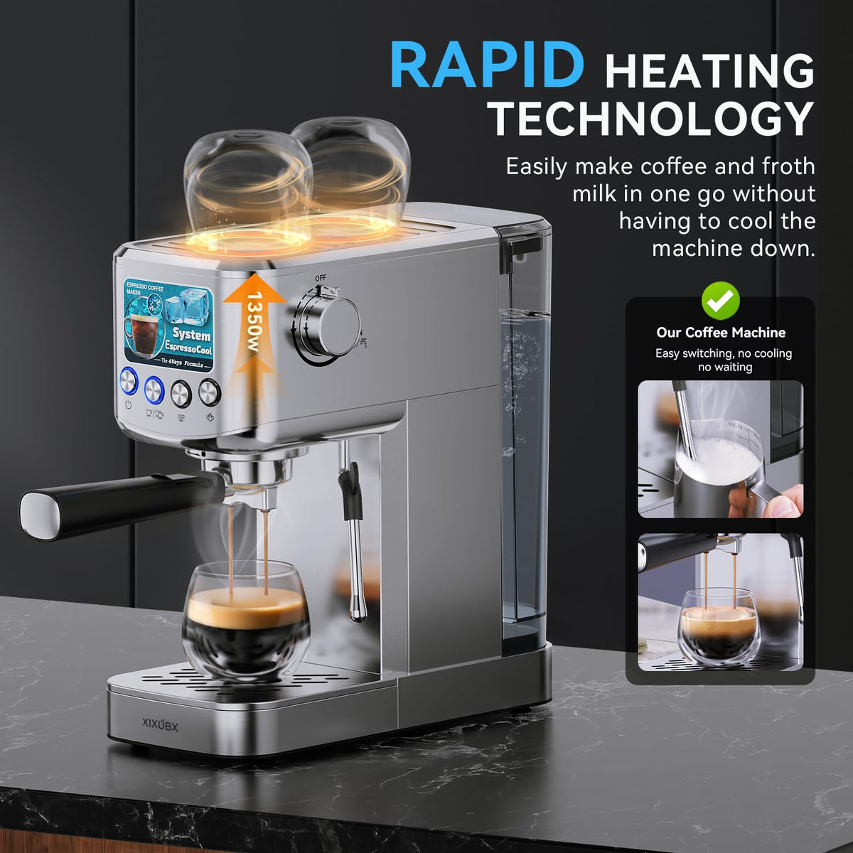 XIXUBX espresso machine cold brew function offers smooth summer options.