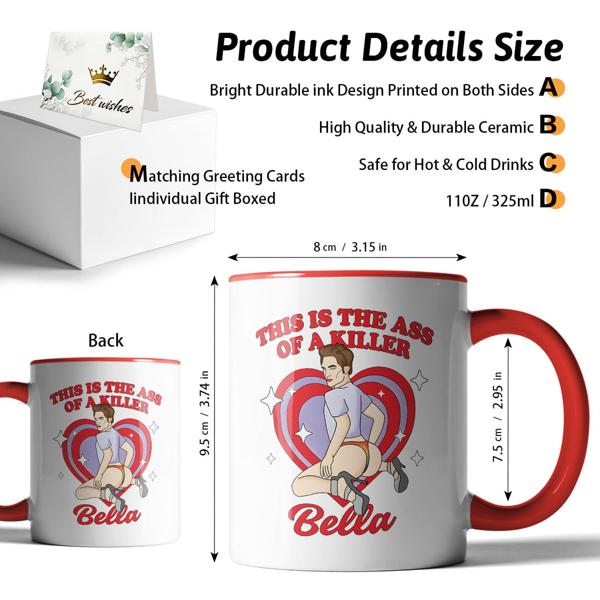 XKZGSZB This is the Ass of a Killer Bella mug back view showing bold art.