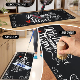 XLHOMO modern farmhouse striped mat enhances kitchen decor with timeless style.