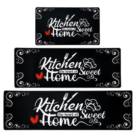 XLHOMO kitchen mats 3-piece set for a tidy, comfortable standing surface.