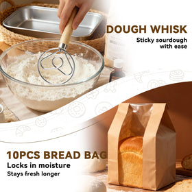 XLMYS Danish dough whisk blends wet dough quickly and smoothly