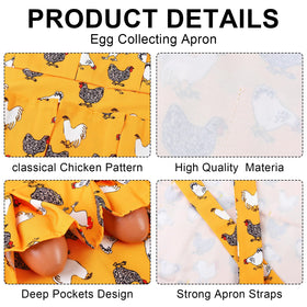 XLSXEXCL apron features chicken pattern for enjoyable farm work