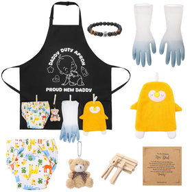 XLSXEXCL Adjustable Daddy Apron fits growing dads comfortably.
