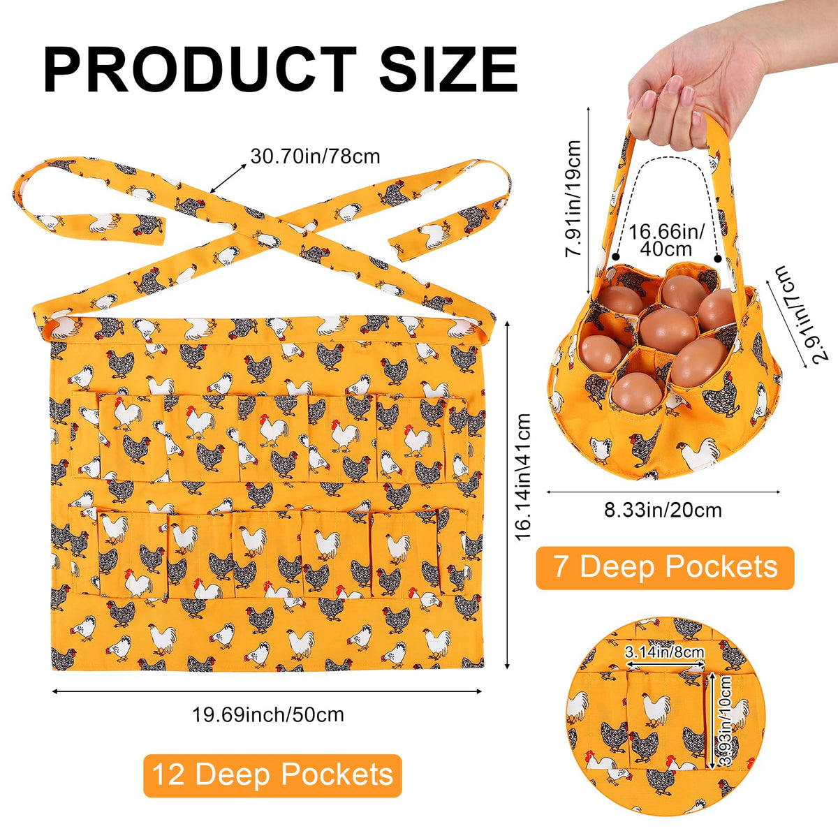 XLSXEXCL egg basket with 7 pockets for safe egg storage