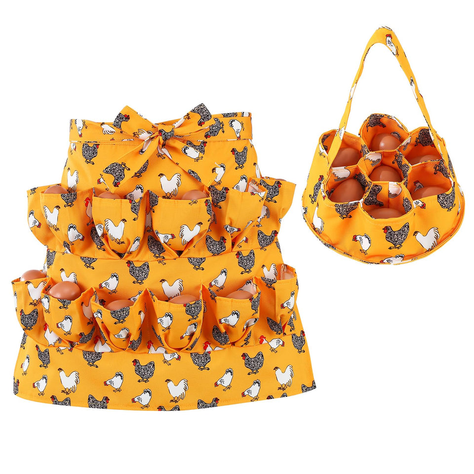 XLSXEXCL egg collecting apron with 12 pockets for organized daily egg gathering