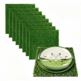 XLX TURF 8-pack grass placemats 12x12 inches for realistic table décor.