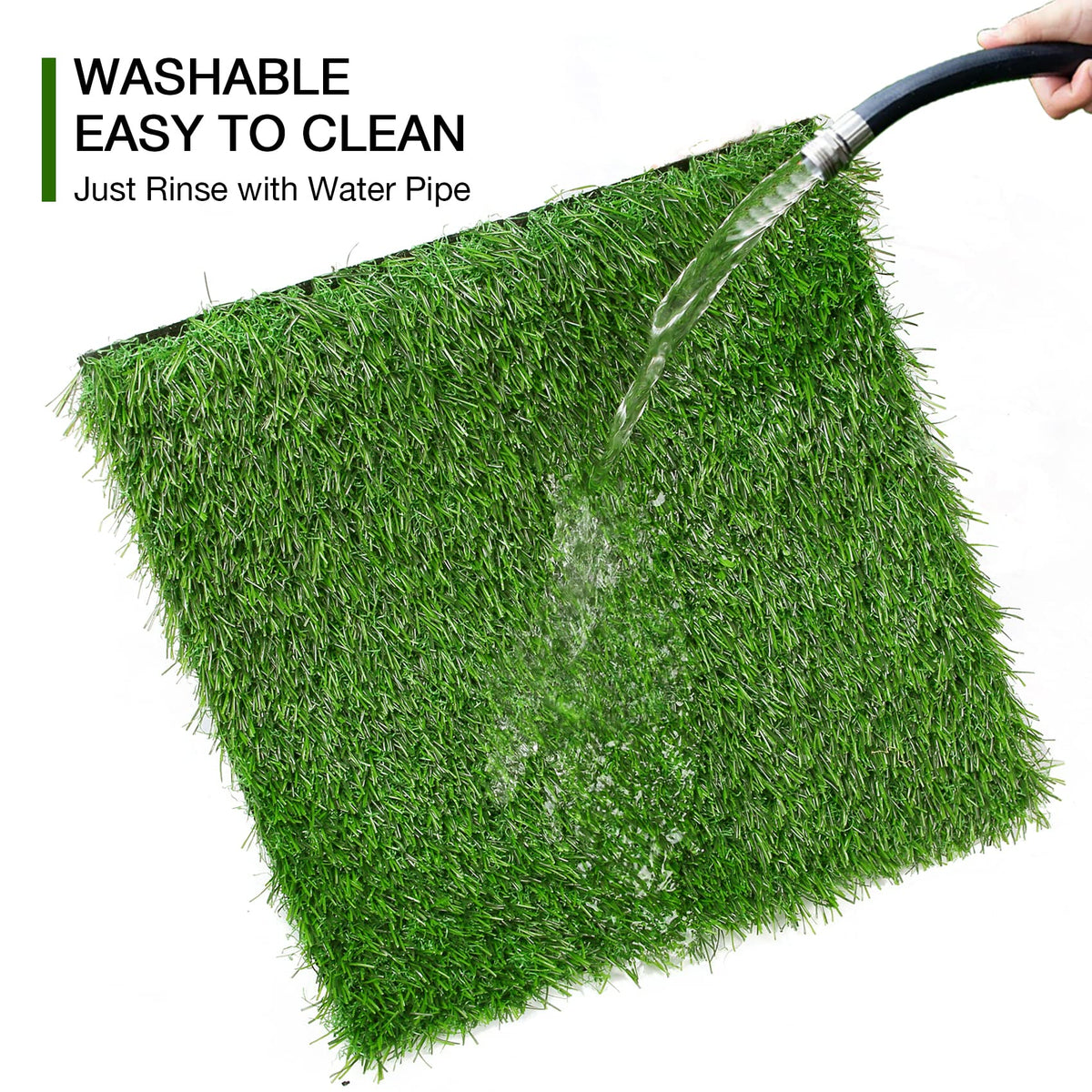 XLX TURF easy-clean grass placemats drain water quickly.
