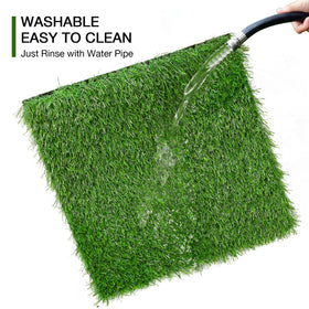 XLX TURF easy-clean grass placemats drain water quickly.
