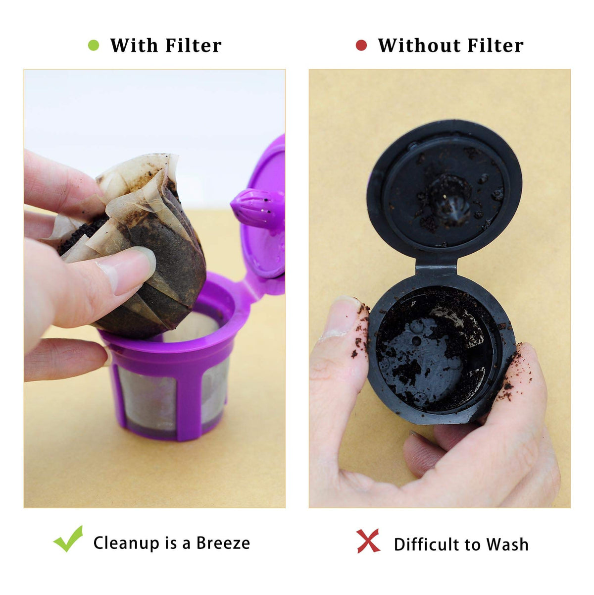 No-mess cleanup with XMCOSOCS filters after brewing