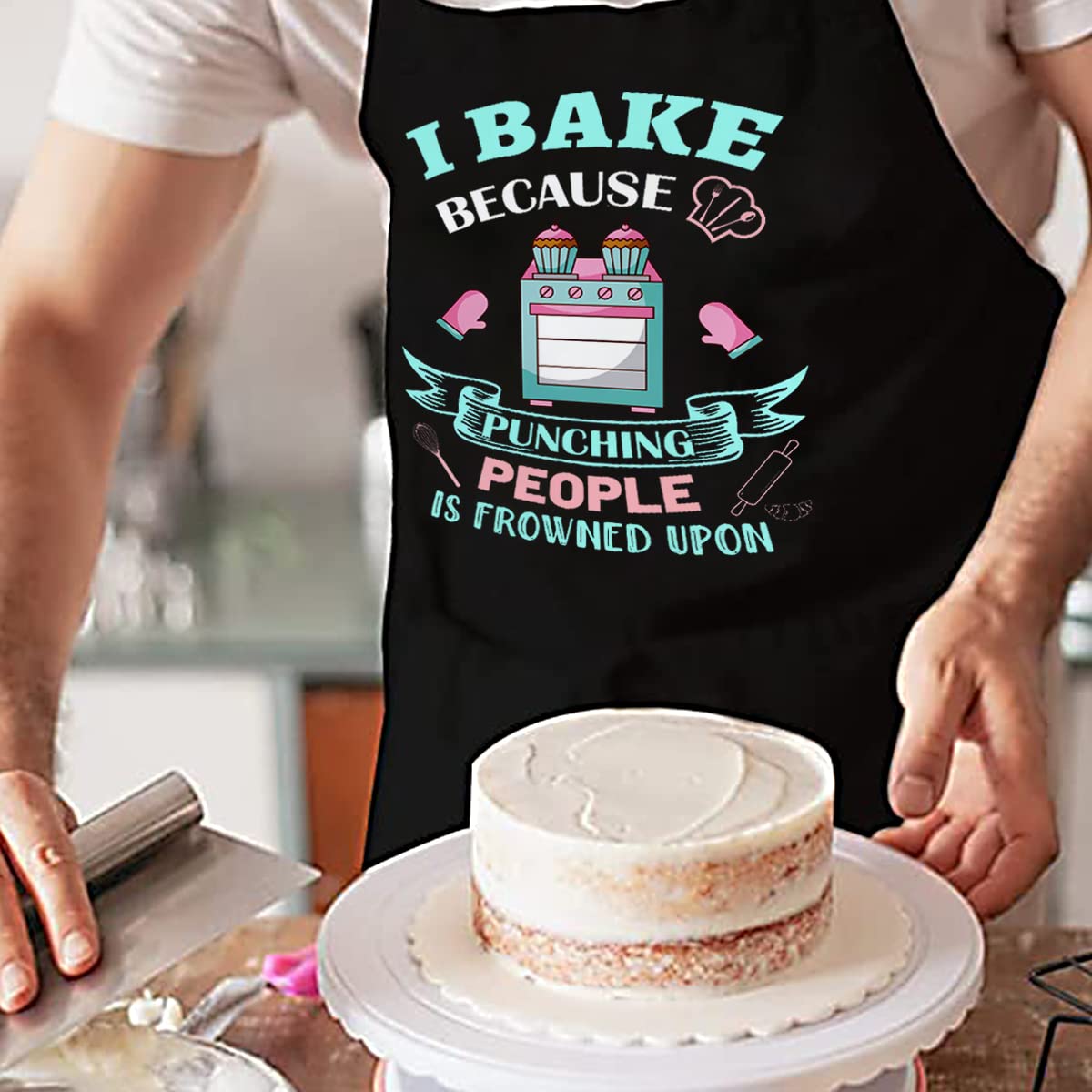 Xmeden machine-washable polyester apron cleans easily after busy kitchen days