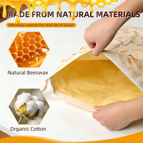 XMshineQ bread bag outer cotton fabric highlights durable, plastic-free storage.