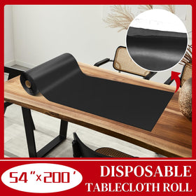 Xnluothsk disposable plastic tablecloth with cutter box for easy setup.