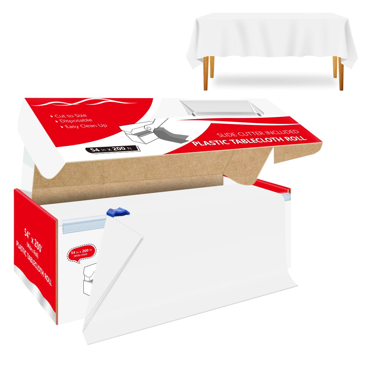 Xnluothsk tablecloth roll with cutter box for easy sizing and storage.