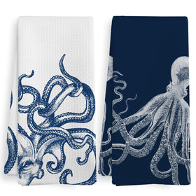 XNXLDYLH Coastal Octopus dish towel brightens the kitchen while drying dishes efficiently